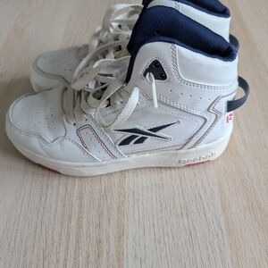 Reebok White and Navy High-Top Sneakers